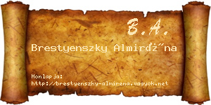 Brestyenszky Almiréna névjegykártya